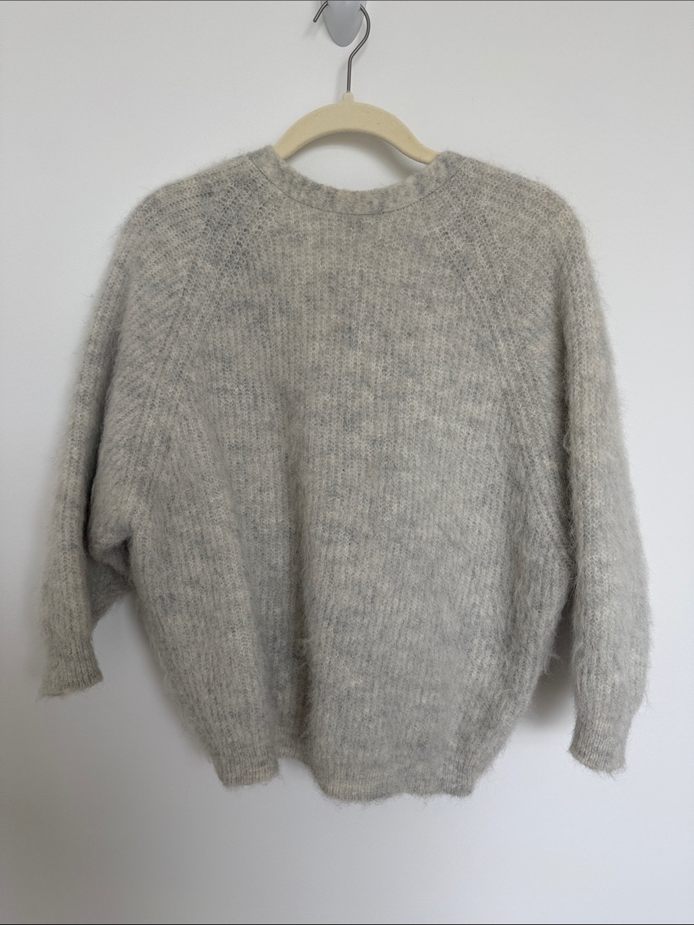 Ba&sh Fuzzy Gray Crewneck Sweater
